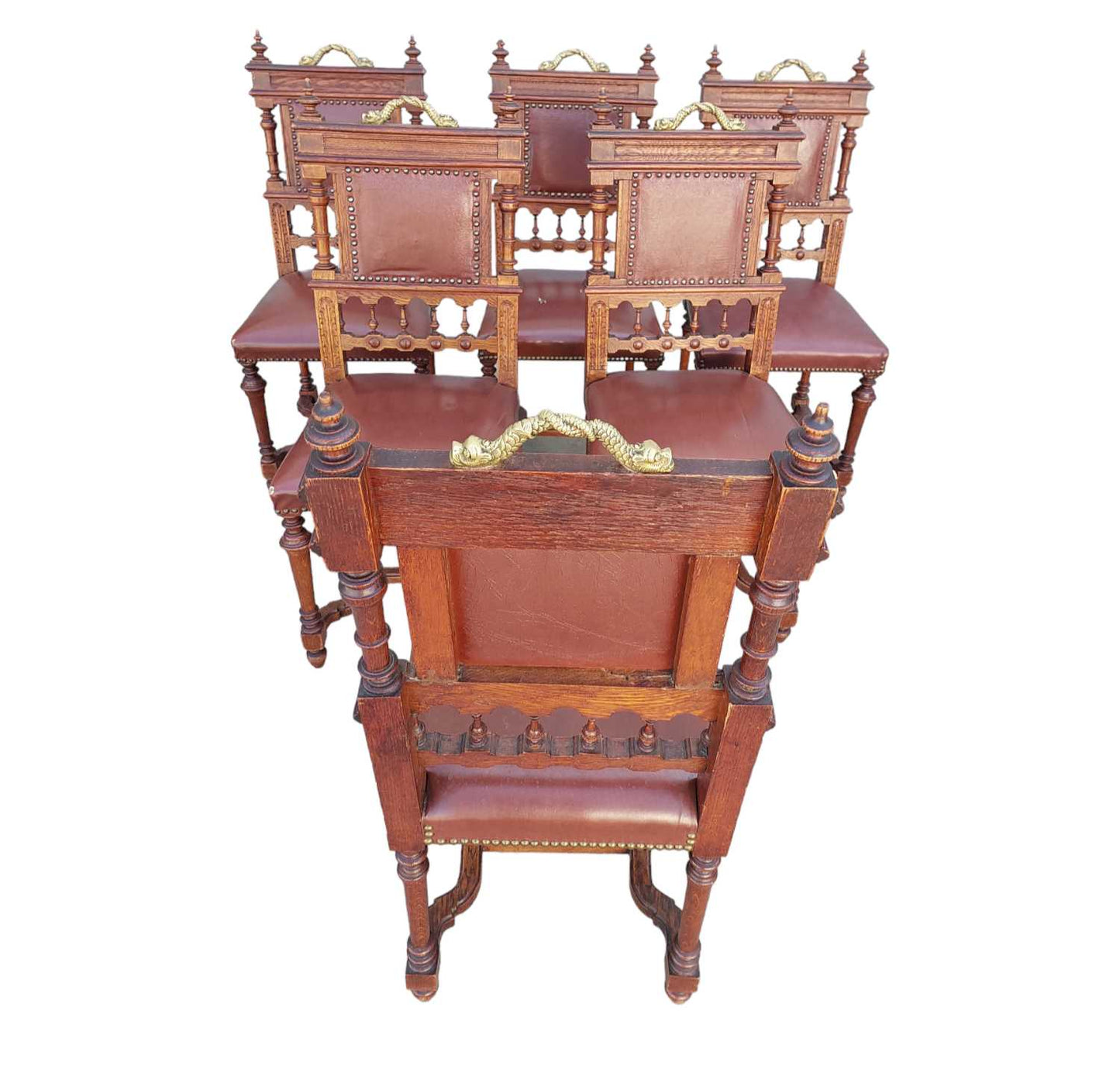 Original French Antique Oak Dining chairs