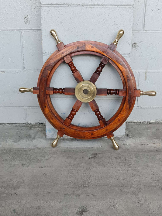 Captain Henry Rosewood & Brass Ship Wheel