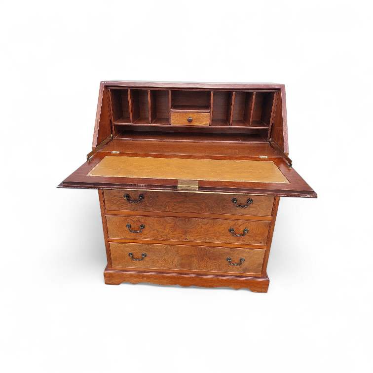 Burl walnut writing Bureau