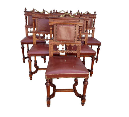 Original French Antique Oak Dining chairs